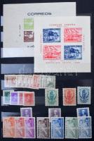 Spanyolország gyűjtemény több száz db bélyeg sok teljes sorral + 11 db blokk, 12 lapos A4-es berakób...