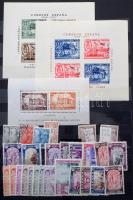 Spanyolország gyűjtemény több száz db bélyeg sok teljes sorral + 11 db blokk, 12 lapos A4-es berakób...