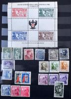 Spanyolország gyűjtemény több száz db bélyeg sok teljes sorral + 11 db blokk, 12 lapos A4-es berakób...