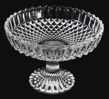 Ólomkristály talpas kínáló, hibátlan, d: 21 cm, m: 15,5 cm