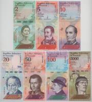 Venezuela 2016-2018. 2B - 2000B (7xklf) T:UNC-AU hullámos papír Venezuela 2016-2018. 2 Bolívares - 2000 Bolívares (7xdiff) C:UNC-AU wavy paper