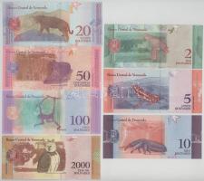 Venezuela 2016-2018. 2B - 2000B (7xklf) T:UNC-AU hullámos papír
Venezuela 2016-2018. 2 Bolívares - ...