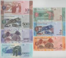 Venezuela 2012-2018. 2B - 10.000B (7xklf) T:UNC-AU hullámos papír
Venezuela 2012-2018. 2 Bolívares ...