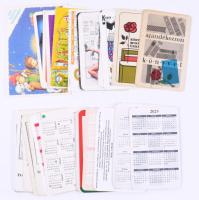 Vegyes kártyanaptár tétel, 33 db