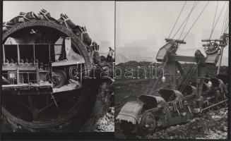 cca 1975 Felszíni bányák (Fenyőfő, Visonta), 4 db vintage fotó, 18x24 cm és 20x17,5 cm között