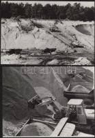 cca 1975 Felszíni bányák (Fenyőfő, Visonta), 4 db vintage fotó, 18x24 cm és 20x17,5 cm között