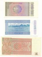 Mianmar 1990. 1K + 1994. 50p + 1996. 1K T:UNC-AU
Myanmar 1990. 1 Kyat + 1994. 50 Pyas + 1996. 1 Kya...