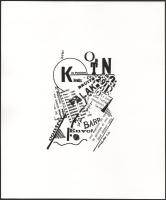 Kassák Lajos (1887-1967): Dadaista kavalkád (cím nélkül). Szitanyomat, papír. Jelzett a nyomaton. Pesti Műhely kiadása, az 1981-ben megjelent Kassák 6 Typographia c. mappából. Lapméret: 35x28,5 cm