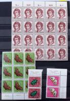 Svájc postatiszta és pecsételt bélyegek, 4-es tömbök, felülnyomások, hozzá 17 db blokk, 8 lapos köze...