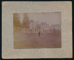 1930 Cege, kisebbik Wass-kastély feljárója és a cegei halast tó, 2 db fotó kartonon, a hátoldalon feliratozva, 7x9 cm