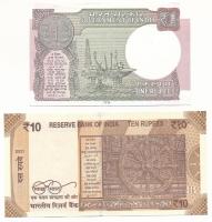 India 2016. 1R + 2021. 10R T:UNC-AU
India 2016. 1 Rupee + 2021. 10 Rupees C:UNC-AU
Krause P#117, P...