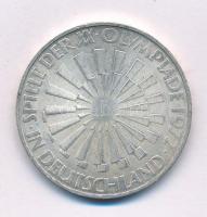 Német Szövetségi Köztársaság 1972D 10M Ag "Nyári Olimpia, München / Spirál (IN DEUTSCHLAND) T:XF patina Federal Republic of Germany 1972D 10 Mark Ag "Olympic Games Munich / Spiral (IN DEUTSCHLAND) C:XF patina Krause KM#130