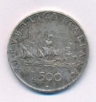 Olaszország 1958R 500L Ag "Kolumbusz hajói" T:VF patina Italy 1958R 500 Lire Ag "Columbus' Ships" C:VF patina Krause KM#98