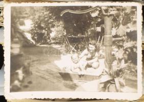 Vegyes régi és modern fotó tétel, műanyag tartódobozban, 24x12x8,5 cm