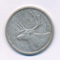 Kanada 1956. 25c Ag "II. Erzsébet" T:VF patina Canada 1956. 25 Cents Ag "Elizabeth II" C:VF patina Krause KM#52