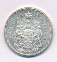 Kanada 1963. 50c Ag "II. Erzsébet" T:XF Canada 1963. 50 Cents Ag "Elizabeth II" C:XF Krause KM#56
