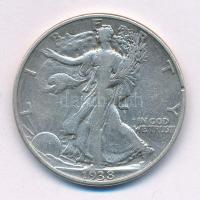 Amerikai Egyesült Államok 1938. 1/2$ Ag "Walking Liberty" T:VF patina USA 1938. 1/2$ Ag "Walking Liberty" C:VF patina Krause KM#142