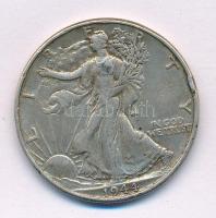 Amerikai Egyesült Államok 1944. 1/2$ Ag "Walking Liberty" T:VF ph, patina USA 1944. 1/2$ Ag "Walking Liberty" C:VF edge error, patina Krause KM#142