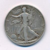 Amerikai Egyesült Államok 1946. 1/2$ Ag "Walking Liberty" T:F patina, ph. USA 1946. 1/2$ Ag "Walking Liberty" C:F patina, edge error Krause KM#142