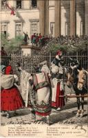 1902 Talpra magyar, hí a haza! Petőfi Sándor a Nemzeti Múzeum lépcsőjén. Hazafias propaganda lap. Se...