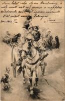 1902 Magyar folklór művészlap / Hungarian folklore art postcard (EK)