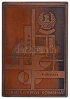 DN "BVK - Kazincbarcika - Hungary - Borsodi Vegyi Kombinát" egyoldalas, bronz plakett, előoldalán lakkozva (165x114mm) T:AU,XF hátoldalán kis patina