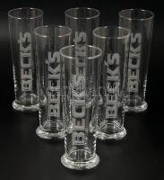 "Beck's" söröspohárkészlet, eredeti dobozában, 6 db, 0,4l, m: 20 cm