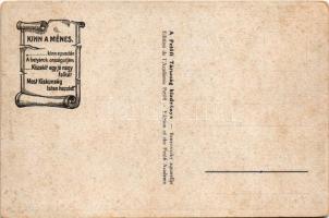 Kinn a ménes. A Petőfi Társaság kiadványa. Petőfi Centenárium / Hungarian folklore art postcard. Edi...