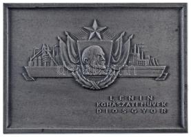 1970 k. "Lenin Kohászati Művek Diósgyőr" egyoldalas ezüstözött bronz plakett (71x100mm) T:AU