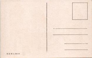 Poker. Gentlemen playing card games, art postcard. B. K. W. I. 234-6. s: Carl Josef