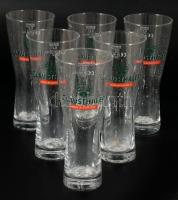 Clausthaler üveg söröspohár készlet, eredeti dobozában, 6 db, 0,2 l, m: 16,5 cm