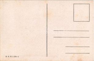 Falschspieler / Gentlemen playing card games, art postcard. B. K. W. I. 234-2. s: Carl Josef (fl)