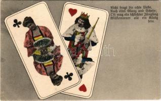 German card game art postcard. 3723