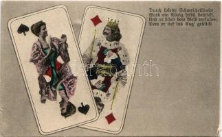 German card game art postcard. 3723. (felületi sérülés / surface damage)