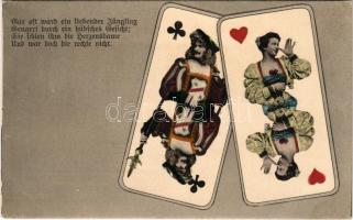 German card game art postcard. 3723