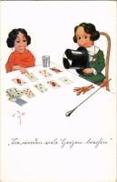 Ladies playing cards. Nr. 441. HSB. Neue Meister (EK)