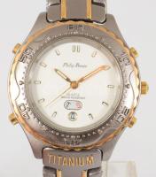 Philip Persio kvarc karóra, elemmel, működik, fém szíjjal. d: 38 mm