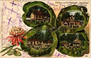 1904 Forchheim, Gruss von dem Forchheimer Annafest. Druck Kunstanstalt Rosenblatt Art Nouveau, flora...