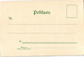 Deutschland / Germany. Art Nouveau, floral, litho with coat of arms (EK)