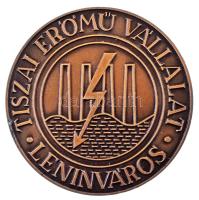 1970 k. "Tiszai Erőmű Vállalat - Leninváros" egyoldalas bronz emlékérem (70mm) T:AU