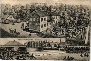 1922 Görlitz, Gasthof zur Friedrichshöhe Otto Thiele, Endstation für Kahnpartien Posottendorf-Leschw...