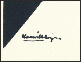 Kassák Lajos (1887-1967): Képarchitektúra (cím nélkül). Szitanyomat, papír. Jelzett a nyomaton. Pest...