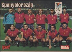 2000 Labdarúgó Európa-bajnokság csapatait ábrázoló poszterek, 3 db (Jugoszlávia / Spanyolország, Dánia / Csehország, Norvégia / Olaszország), 28,5x40 cm