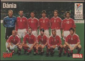 2000 Labdarúgó Európa-bajnokság csapatait ábrázoló poszterek, 3 db (Jugoszlávia / Spanyolország, Dán...