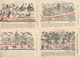 8 db RÉGI művészlap: Magyarország történelme metszetekben, sorozat. Kiadja a Magyar Nemzeti Szövetsé...