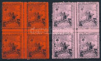 1938/10a II. Bélyeggyűjtési Propaganda Tárlat emlékív, két féle négyestömb / souvenir sheet
