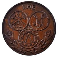 1959. "10 éves - A Nehézipari Műszaki Egyetem - 1949-1959 / NME" bronz, kétoldalas, vert emlékérem (45mm) T:AU