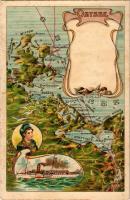 Ostsee. Mohr &amp; Dutzauer Art Nouveau, litho map (fl)