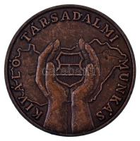 1970-1980 k. "Hazafias Népfront / Kiváló Társadalmi Munkás" kétoldalas bronz emlékérem (70mm) T:AU