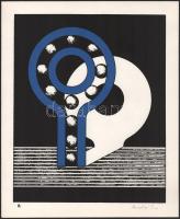 Budahelyi Tibor (1945- ): Cím nélkül (Tér-kapcsolat-lehetőség mappából). Szitanyomat, papír, jelzett. 26x21 cm